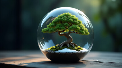 Fantasy Bonsai in Magical Sphere