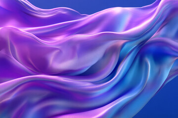 Fototapeta premium luxurious flowing silk fabric in vibrant purple and blue hues, symbolizing elegance, softness, fluidity, and artistic beauty