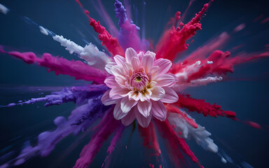 Dynamic Floral Petal Explosion