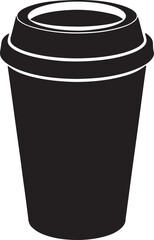 paper coffee cup silhouette, black and white silhouette, vector and illustration
