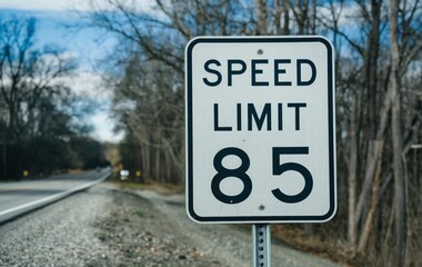 Speed Limit 85 mph Traffic Sign