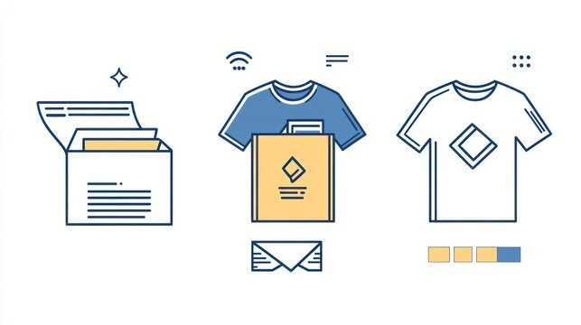 Online t-shirt order packaging, delivery, and options