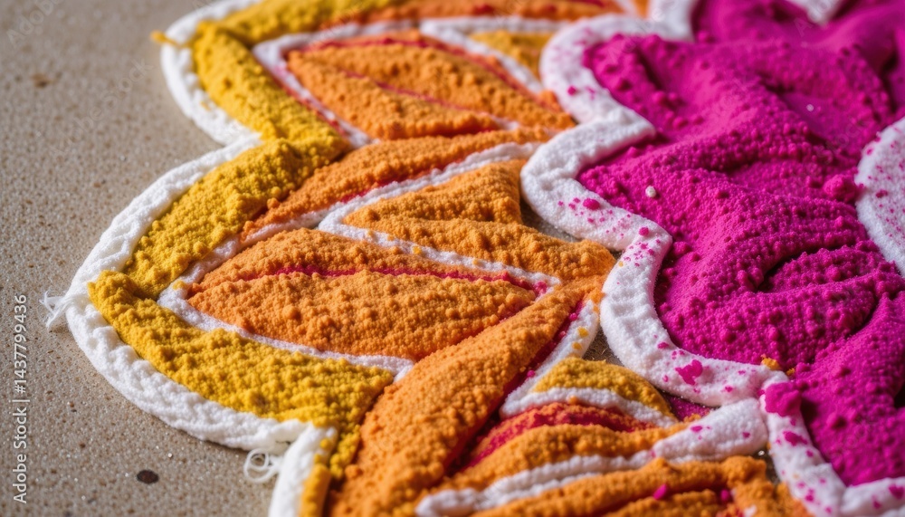 Aufkleber colorful textured design with vibrant patterns and shapes.