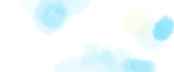 水色の水しぶきや空のようなふんわりあしらい水彩風背景イラスト