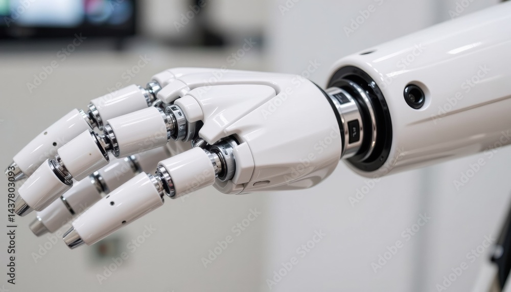 Aufkleber robotic hand showing advanced technology and design.