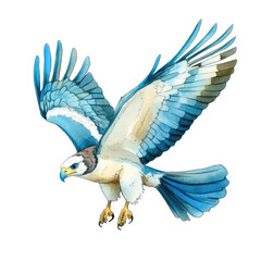 Naklejka premium Majestic Harpy Eagle in Flight Captured with Vibrant Colors and Detailed Plumage, Full Body View