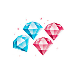 Obraz premium Diamonds_on_Pink_Gemstones_Jewelry_Gems_Brilliant_Cut_Luxury