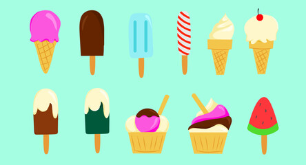 vector set of ice cream, good for posters, banners and magazines