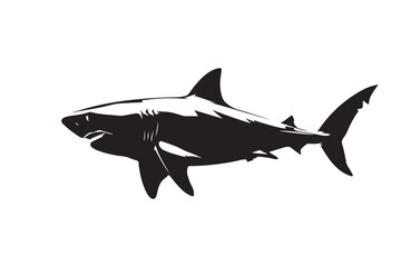 Shark Silhouette Illustration – Marine Predator Vector Art