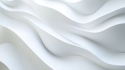 Fototapeta premium A modern white background featuring abstract geometric waves with clean, crisp lines. The waves flow smoothly across the surface, creating a sense of depth and fluidity.