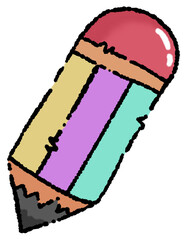 Cartoon clip art, pencil clip art. The chubby and short shape makes it look cute. Draw a black outline.