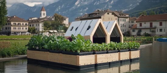 Fototapeta premium Floating Urban Farm in a Canal