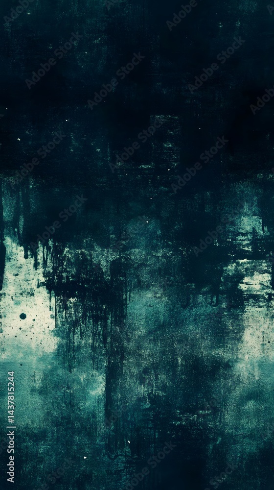 Poster deep teal and shadowy abstract texture design.