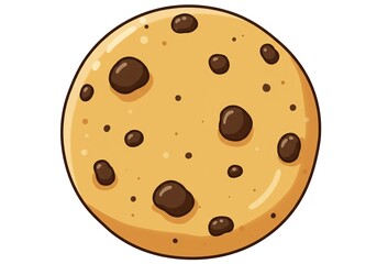 Fototapeta premium Cartoon chocolate chip cookie isolated on white background