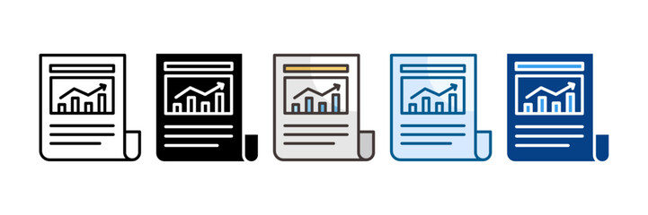 Newspaper Icon Set Multiple Style Collection