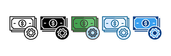 Money Management Icon Set Multiple Style Collection