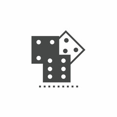 Vector icon template. Black and white dice icon design. Stock vector template.