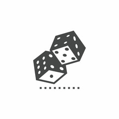 Vector icon template. Black and white dice icon design. Stock vector template.