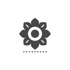 Vector icon template. Black and white flower icon design. Stock vector template.