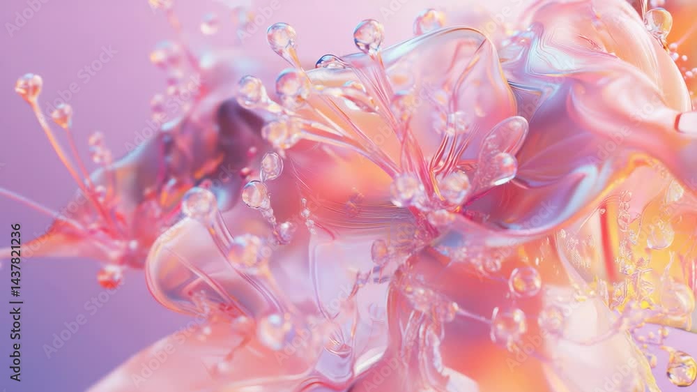 Aufkleber colorful abstract design with fluid shapes and bubbles creating a dreamy atmosphere
