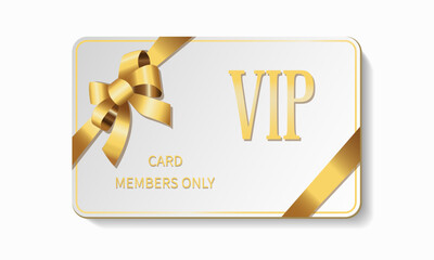 Premium VIP card with gold elements on a white background. Members only