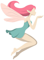 Sprite Fairy Blowing Pixie  Illustration.