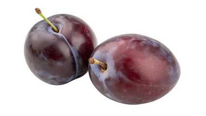 Obraz premium Two ripe plums ideal for health-related content and food promotions.