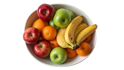A collection of colorful fruits arranged in a bowl, ideal for health and wellness promotions.