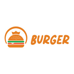 burger restaurant flat minimalist logo design