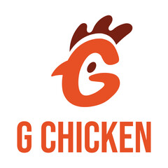 g letter chicken farm flat minimalist logo design
