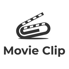 movie clip flat minimalist logo design