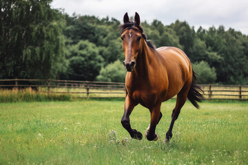 Fototapeta premium Horse Running in Open Field