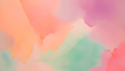 Abstract watercolor texture of a cloudy sky with hues of blue, pink, and yellow paint