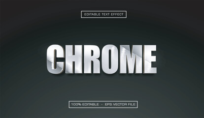 Chrome text effect with silver style