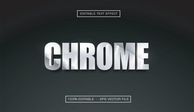 Chrome text effect with silver style