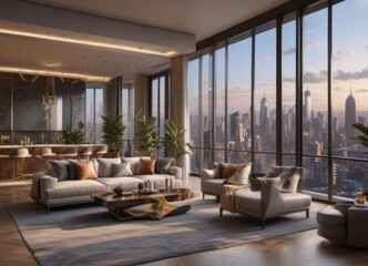 Opulent penthouse suite, breathtaking cityscape, room, property