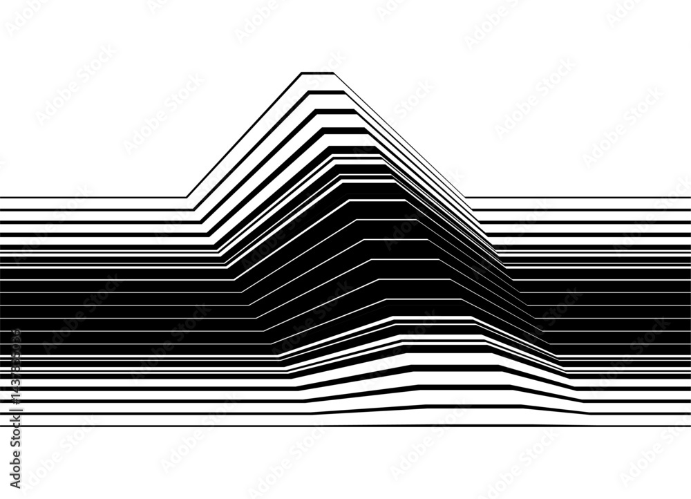 Poster striped stripe. abstract vector pattern of black lines, minimalistic background, design element, per