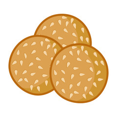 Illustration of Sesame Cookies or onde onde cake