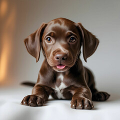 Cute German shorthaired pointer dog puppy breed isolated