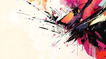 Vibrant abstract splash with dynamic strokes in vivid colors