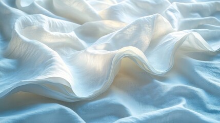 Obraz premium Elegant White Silk Fabric Texture with Soft Folds and Subtle Lighting