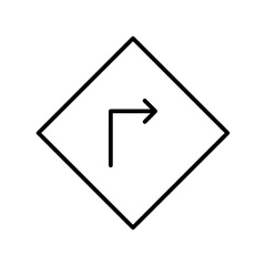 turn right line icon