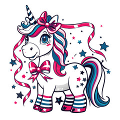 4th of July a Unicorn vector art