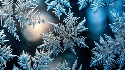 Intricate Frost Patterns Adorning a Windowpane, Displaying the Beauty of Winter's Delicate Ice Crystals