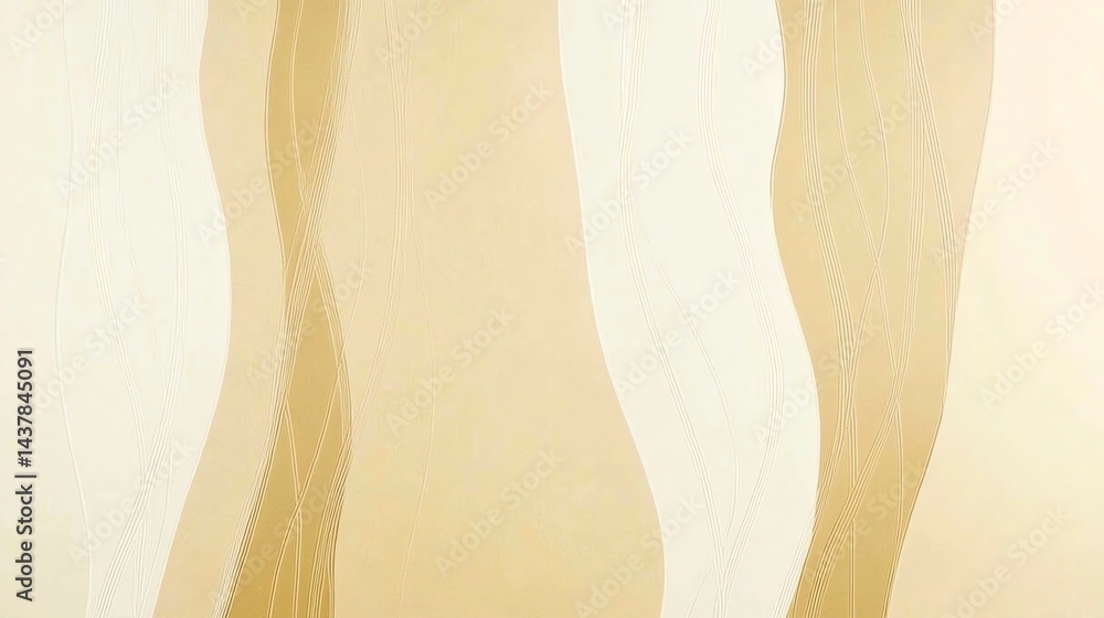 Aufkleber abstract beige pattern with subtle wavy lines for modern background