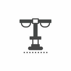 Black and white street light vector illustration icon. Illustration for business. Vector template.