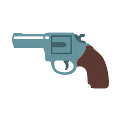 Fototapeta premium Revolver Clipart, Cartoon Revolver Isolated on White Background