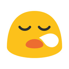 Sleepy face emoji illustration, clipart, isolated on white background