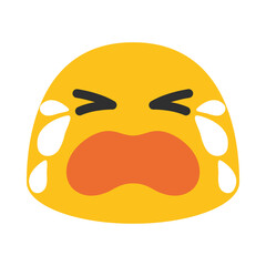 Angry crying emoji illustration, clipart, isolated on white background