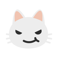 Wry face cat emoji illustration, clipart, isolated on white background